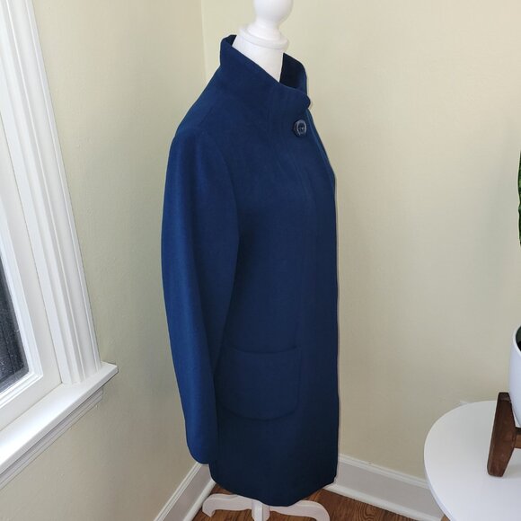 Kristen Blake Blue Lambswool Blend Coat Studio Collection Peacoat Women's Size 6 - Picture 6 of 15